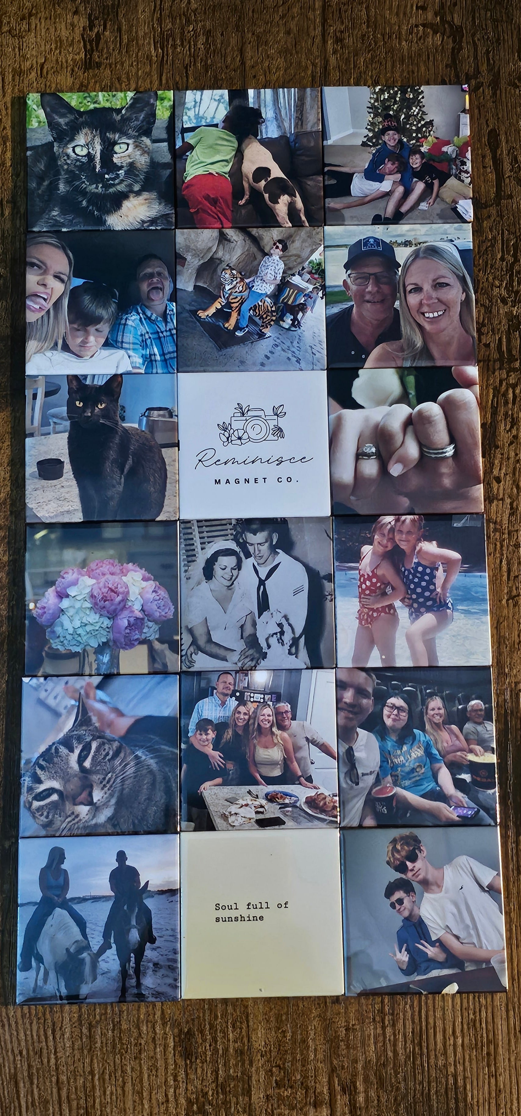 18 custom 2"x2" photo magnets