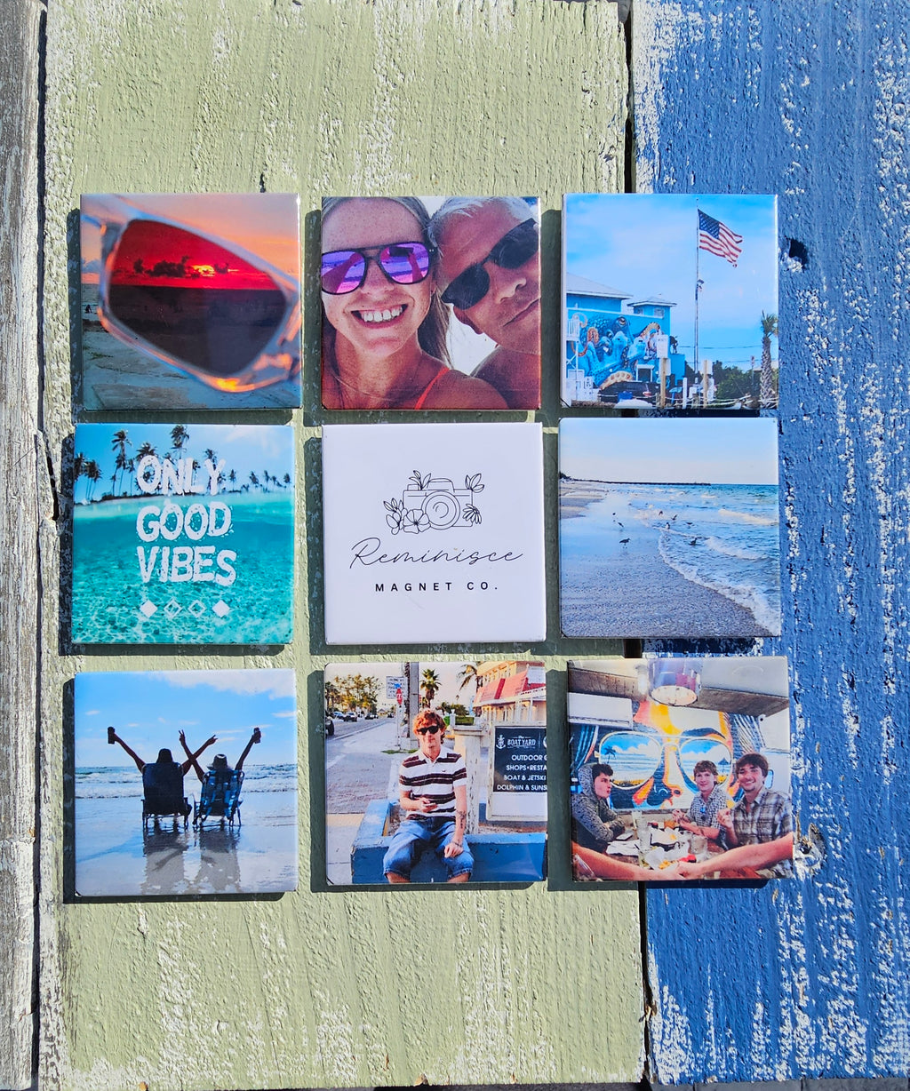 Set of 9  Custom Photo Magnets 2"x2"