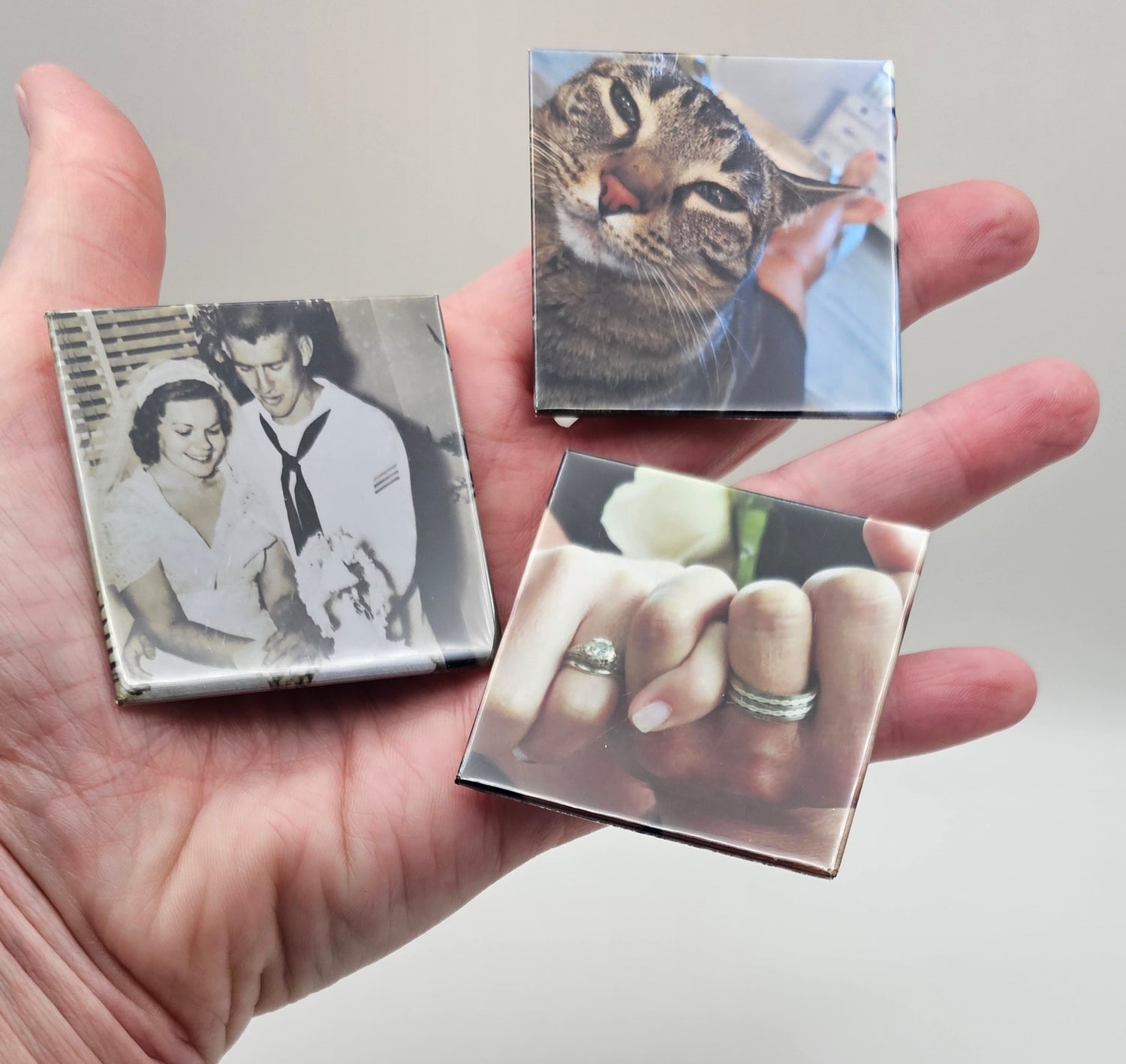 Set of 3 Custom Photo Magnets 2"x2"