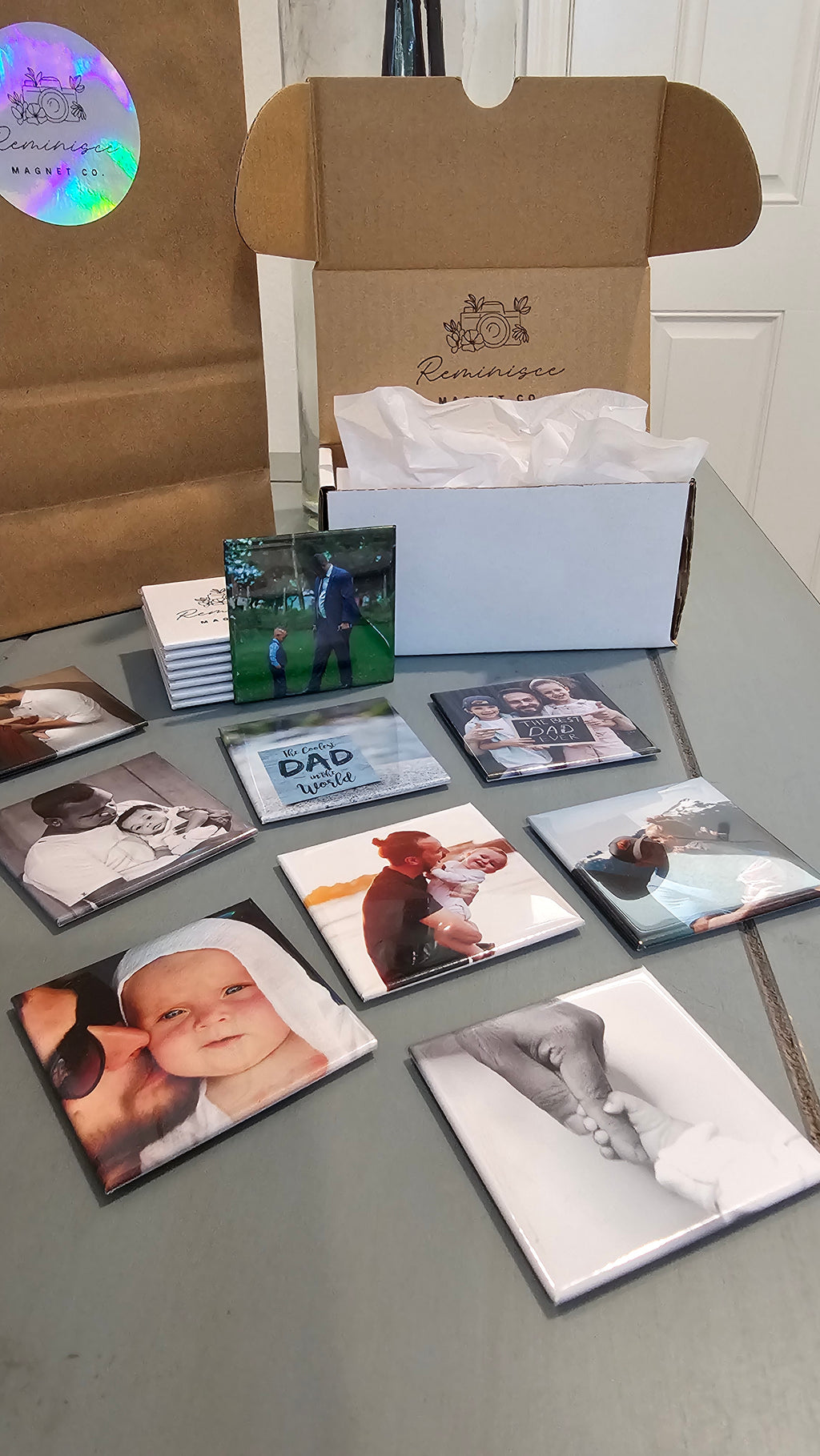 Set of 9  Custom Photo Magnets 2"x2"