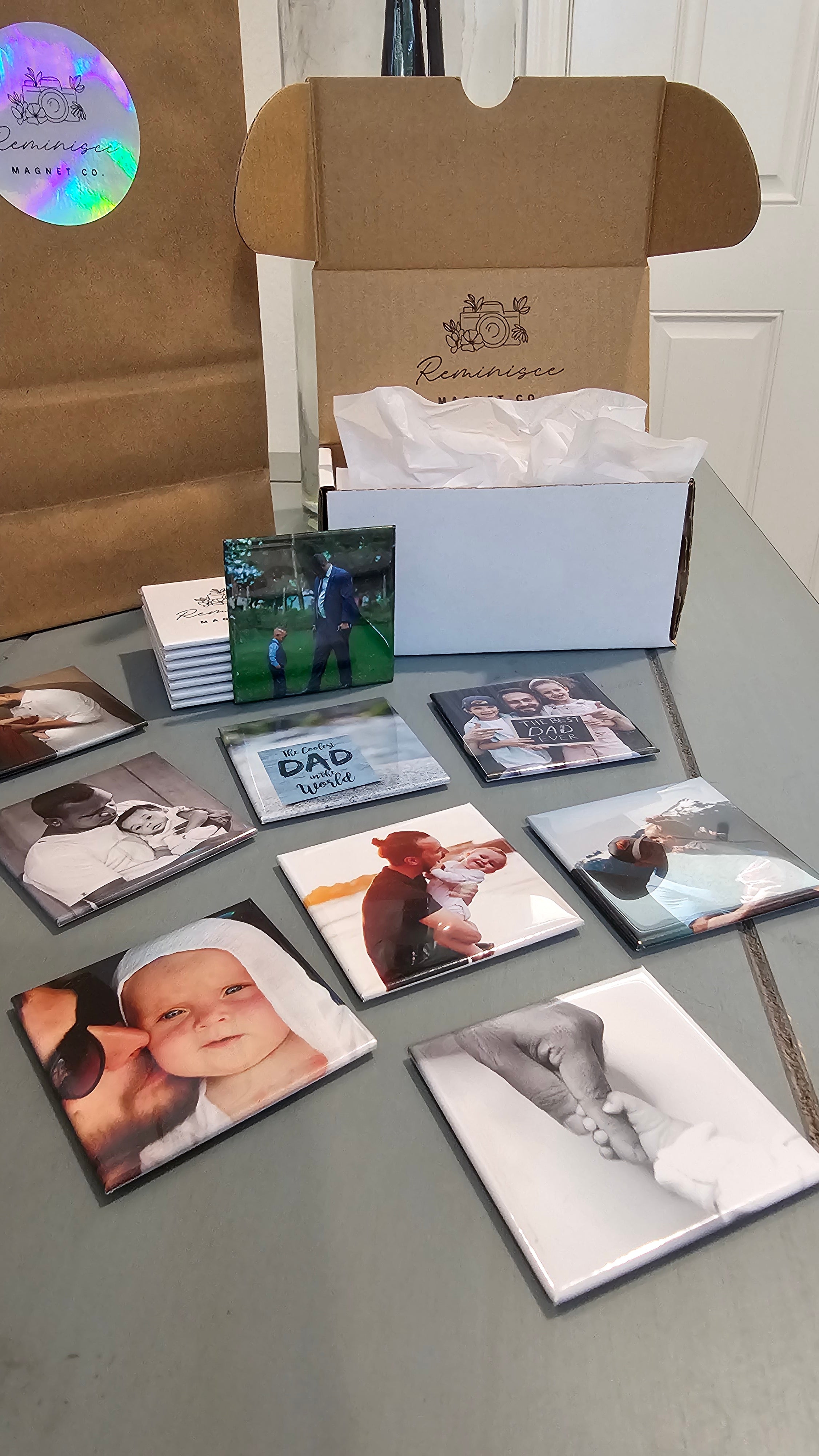 Set of 9  Custom Photo Magnets 2"x2"