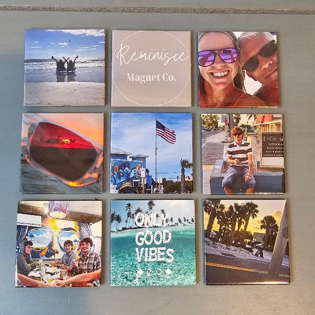 Set of 9  Custom Photo Magnets 2"x2"