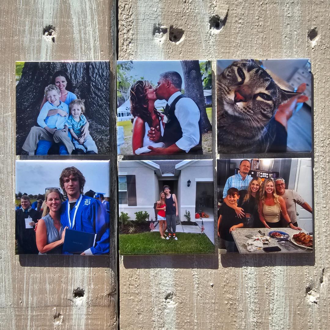 Set of 6 Custom Photo Magnets 2"x2"